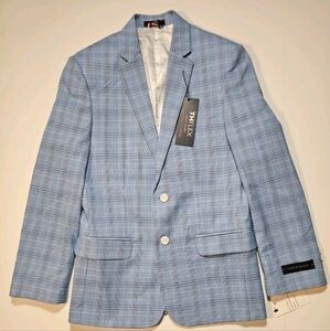 Tommy Hilfiger Big Boys Stretch Glen Plaid Suit Jacket Blue Size18 NWT